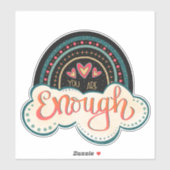 Je bent Genoeg Rainbow Inspirerend Trendy Sticker (Vel)