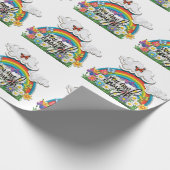 Je bent genoeg regenboogbloemen en vlinders cadeaupapier (Hoek)