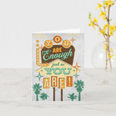 Je bent genoeg - Retro Sign Kaart (Gele Bloem)