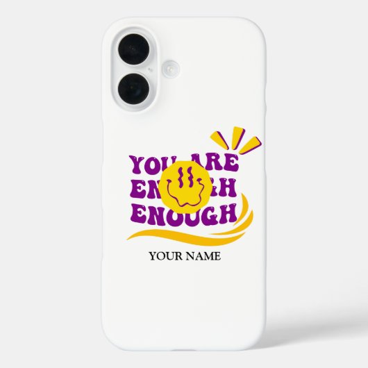 Je bent genoeg - Retro Smile-bericht Case-Mate iPhone Case (Achterkant)