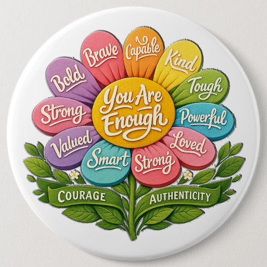 Je Bent Genoeg Ronde Button 6,0 Cm (Voorkant)