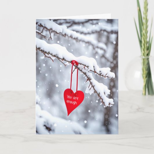 Je bent genoeg rood hart kaart (Voorkant)
