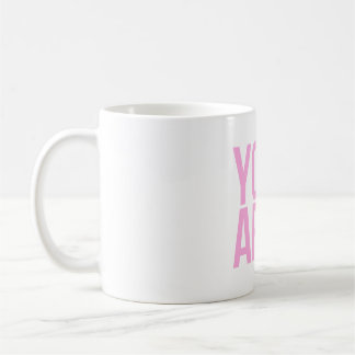 Je bent genoeg roze typografie citaat koffiemok
