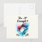 Je bent genoeg voor mij, Valentijn van overliefde  Feestdagenkaart (Voorkant / Achterkant)