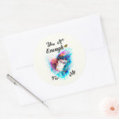 Je bent genoeg voor mij, Valentijn van overliefde  Ronde Sticker (Envelop)