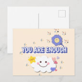 Je bent genoeg - vrolijk Wenskaart Briefkaart (Voorkant / Achterkant)