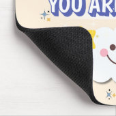 Je bent genoeg - warme beige bloem mousepad muismat (Hoek)