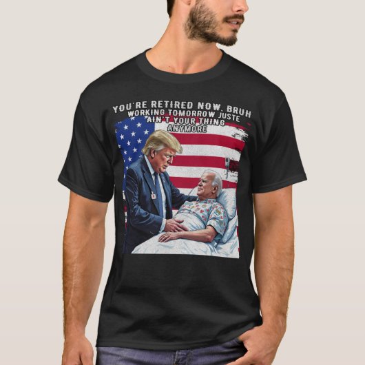Je bent gepensioneerd retro American Flag Funny Jo T-shirt (Voorkant)