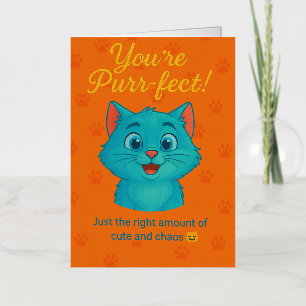 Je bent Gesponnen-perfect - Schattige Cat Wenskaar Folie Wenskaart