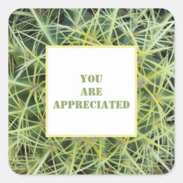 Je bent gewaardeerd met Plant Cactus in woestijn H Vierkante Sticker