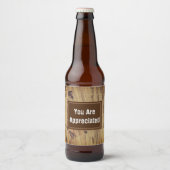 Je bent gewaardeerd Rustic Woodgrain Dank je Bier Etiket (Voorkant)