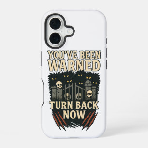 Je Bent Gewaarschuwd Keer Nu Terug Halloween Sched iPhone 16 Hoesje