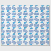Je bent geweldig blauw cadeaupapier (Vlak)