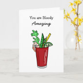 Je bent geweldig, Bloody Mary Pun Kaart (Gele Bloem)