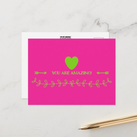 Je bent geweldig! briefkaart (Voorkant / Achterkant in situ)