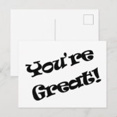 Je bent geweldig briefkaart (Voorkant / Achterkant)
