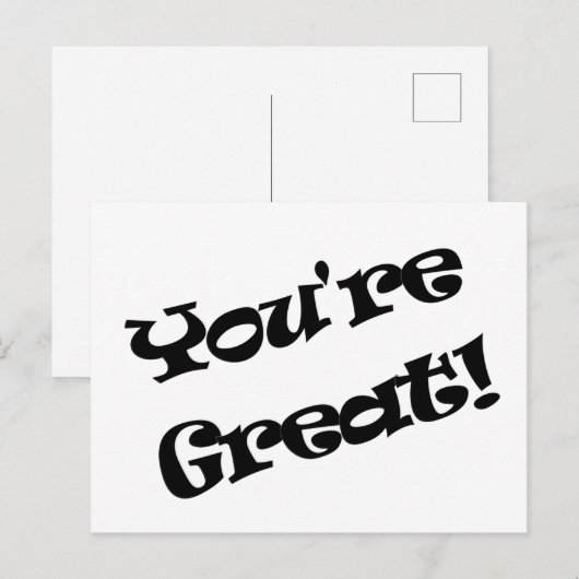Je bent geweldig briefkaart (Voorkant / Achterkant)