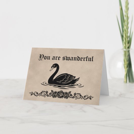 Je bent geweldig Funny Goth Black Swan Bedankt Kaart (Voorkant)