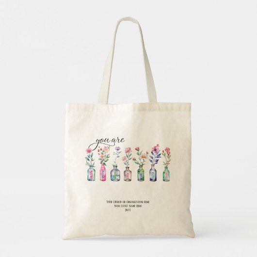 Je bent geweldig geloof zondagsschool aangepaste b tote bag (Achterkant)