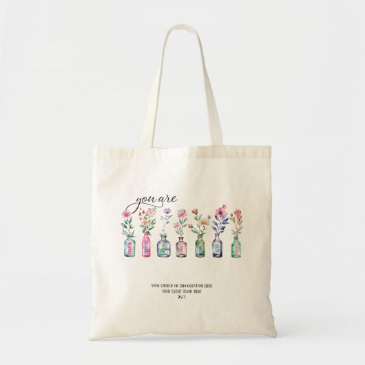 Je bent geweldig geloof zondagsschool aangepaste b tote bag (Voorkant)