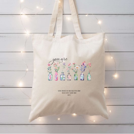 Je bent geweldig geloof zondagsschool aangepaste b tote bag