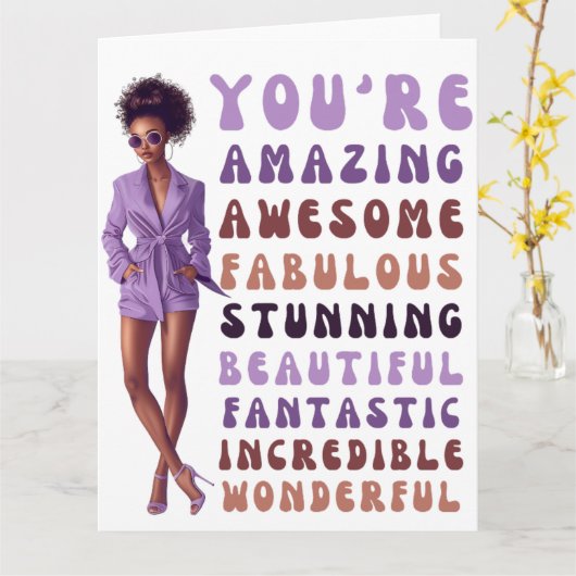Je bent geweldig, geweldige, fantastisch, verbluff kaart (Gele Bloem)