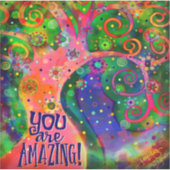 Je bent geweldig grillige roze boom sticker (Voorkant)