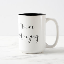 Je bent geweldig, inspirerend bericht tweekleurige koffiemok