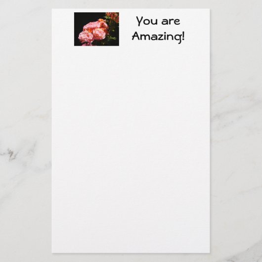 Je bent geweldig! kantoorartikelen Roze rozen cade Briefpapier (Voorkant)
