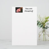 Je bent geweldig! kantoorartikelen Roze rozen cade Briefpapier (Staand voorkant)