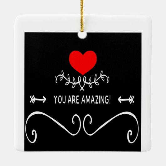 Je bent geweldig! keramisch ornament (Achterkant)