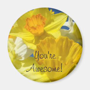 Je bent geweldig! magneet Gele Narcis Bloemen