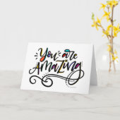 Je bent geweldig, met de hand geschreven kaart (Gele Bloem)