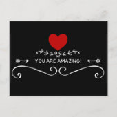 Je bent geweldig met rood hart briefkaart (Voorkant)
