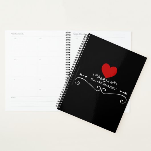 Je bent geweldig met rood hart planner (Display)