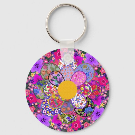 Je bent geweldig mooi gebluste bloem mooi sleutelhanger (Voorkant)