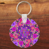 Je bent geweldig mooi gebluste bloem mooi sleutelhanger (Achterkant)