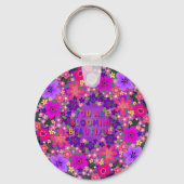 Je bent geweldig mooi gebluste bloem mooi sleutelhanger (Achterkant)