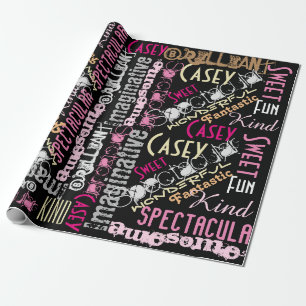 Je bent geweldig! Naam Woorden Fun Geschenkverpakk Cadeaupapier