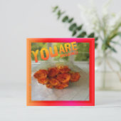 Je bent geweldig! Oranje en gele rozen notaris (Staand voorkant)