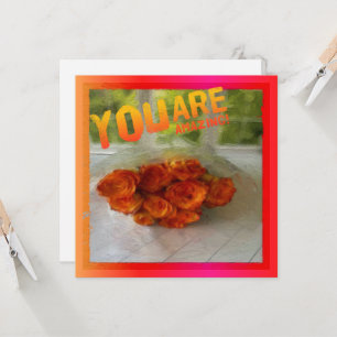 Je bent geweldig! Oranje en gele rozen notaris
