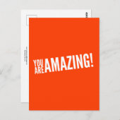 Je bent geweldig! Oranje en wit Briefkaart (Voorkant / Achterkant)