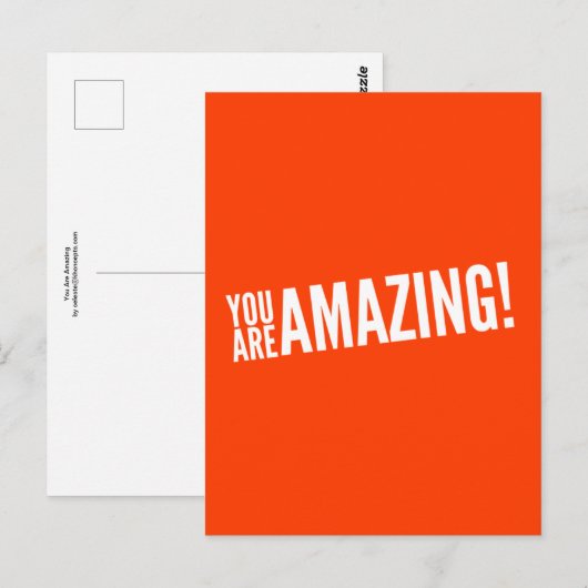 Je bent geweldig! Oranje en wit Briefkaart (Voorkant / Achterkant)