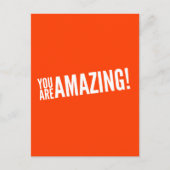 Je bent geweldig! Oranje en wit Briefkaart (Voorkant)