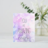 Je bent geweldig - Paarse Bokeh Inspirerend prijso Briefkaart (Staand voorkant)