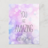 Je bent geweldig - Paarse Bokeh Inspirerend prijso Briefkaart (Voorkant)
