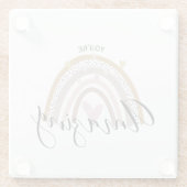 je bent geweldig positief bevestigend regenboogges glazen onderzetter (Achterkant)