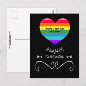 Je bent geweldig! Rainbow Heart Briefkaart (Voorkant / Achterkant)