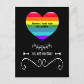 Je bent geweldig! Rainbow Heart Briefkaart (Voorkant)