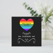 Je bent geweldig! Rainbow Heart Kaart (Staand voorkant)